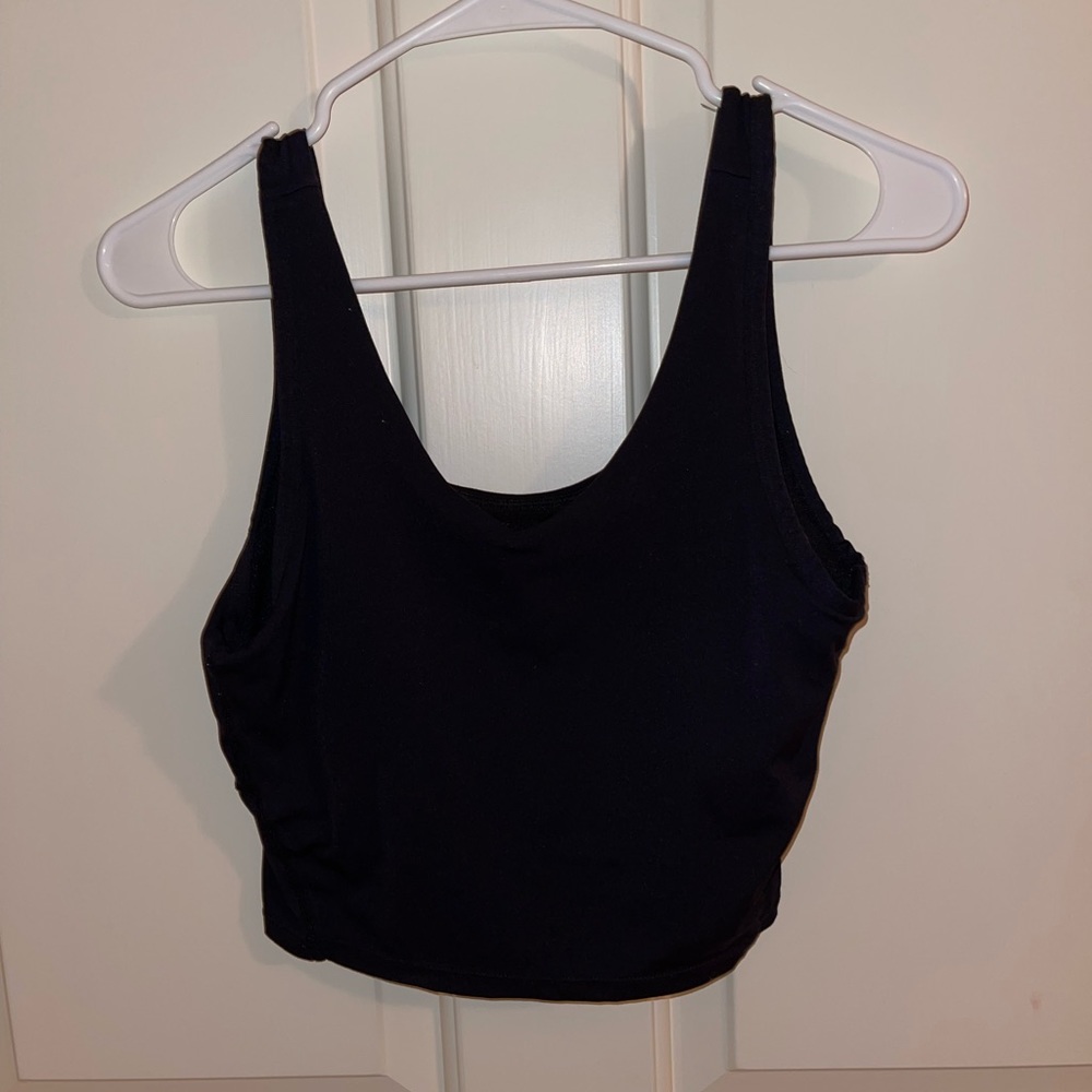 Plain black workout tank